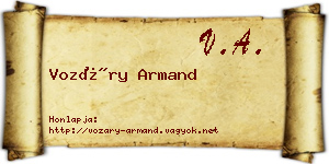 Vozáry Armand névjegykártya